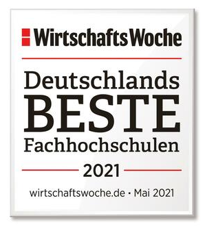 Siegel "Wirtschaftswoche: Deutschlands beste Fachhochschulen 2021"